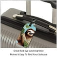 thumbnail image 3 of Square 2Pack PU Leather Sloth Cruise Luggage Tag with Privacy Cover and Name ID Tag for Travel Handbags Backpacks Luggage Tags, 3 of 6