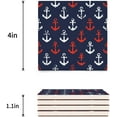 thumbnail image 3 of RYLABLUE Nautical Red and White Anchor Set of 6 Coaster for Drinks, Absorbent Ceramic Stone Coasters Cup Mat with Cork Base for Home Kitchen Room Coffee Table Bar Decor, 3 of 4