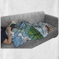 thumbnail image 6 of Bigfoot Soft Flannel Fleece Blanket, Colorful Children Alphabet Letter Y for Yeti Illustration on Snowy Hills Pine Trees, Cozy Plush for Indoor and Outdoor Use, 60" x 80", Multicolor, by Ambesonne, 6 of 6