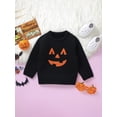thumbnail image 2 of Toddler Baby Boys Girls Halloween Sweaters Pumpkin Face Long Sleeve Ribbed Knitted Pullover Fall Winter Clothes, 2 of 7