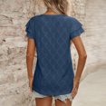thumbnail image 4 of iHengLiXing Plus Size Spring Tops for Women 2025 Dressy Casual Women's Fashion Summer Solid Color Round-Neck Short Sleeve Blouses Blue XXL, 4 of 6