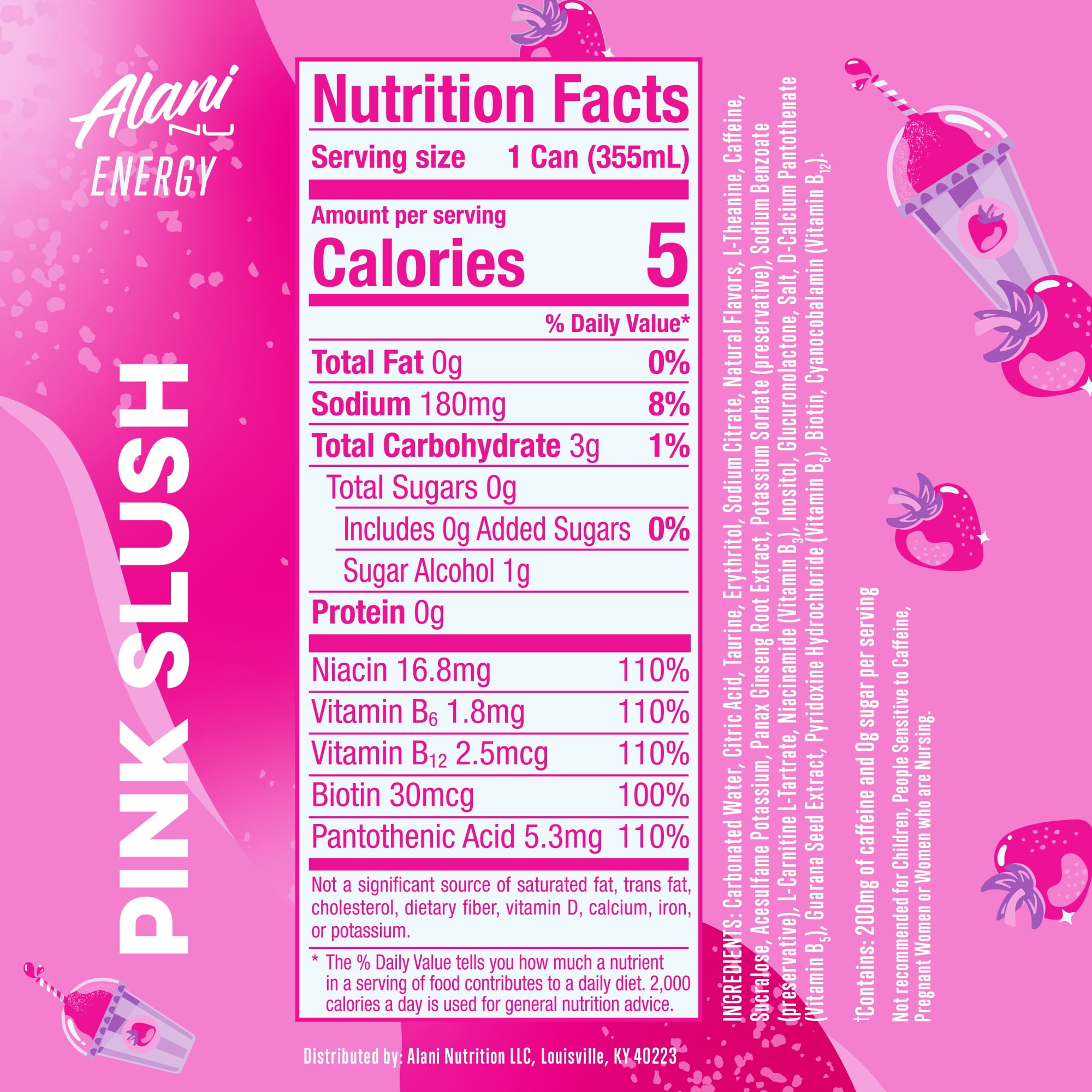 Alani Nu, Pink Slush, 12 fl oz, Single Can