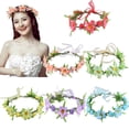 thumbnail image 1 of 6 uds diademas florales ajustables con cinta elástica flores corona guirnalda mujeres niñas adolescentes tocado para fiesta boda playa Festival Ormromra WMZY-501, 1 of 7