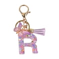 thumbnail image 3 of KLKCMS Porte-Clés en Résine Ornements Filles Femmes Cadeaux Alphabet Anglais Porte-Clés R R, 3 of 9