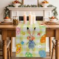 thumbnail image 3 of Spring Easter Cotton Linen Table Runner for Dining Kitchen, Yellow Plaid Bunny Colorful Eggs Floral Wedding Outdoor Party Tablerunners Decoration, Dresser Scarf Coffee Tablecloth Runners 13x72 Inches, 3 of 8