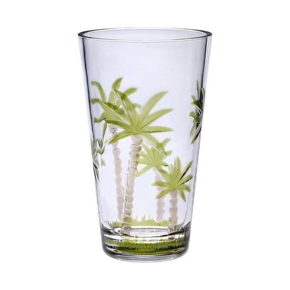 Vaso acrílico H.B., diseño de palmera, 600 ml, juego de 4