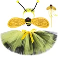 thumbnail image 2 of Falda tutú de abeja pequeña para niñas, minifalda de tul esponjosa con alas, disfraz de abeja para fiesta de Halloween para niños, tutú para bebés pequeños, 2 of 5