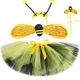 thumbnail image 2 of Falda tutú de abeja pequeña para niñas, minifalda de tul esponjosa con alas, disfraz de abeja para fiesta de Halloween para niños, tutú para bebés pequeños, 2 of 5