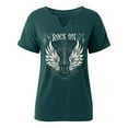 thumbnail image 3 of T Shirts for Women Graphic Tshirts Summer Solid Color V Neck Printed Short Sleeved T-Shirts Tops, 3 of 3