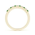 thumbnail image 2 of ANGARA Natural Square Emerald and Princess Diamond Semi Eternity Wedding Ring in 14K Yellow Gold for Women (Size-1.9mm) | May Birthstone, Anniversary, Jewelry Gift for Women | Natural Emerald Ring, 2 of 11