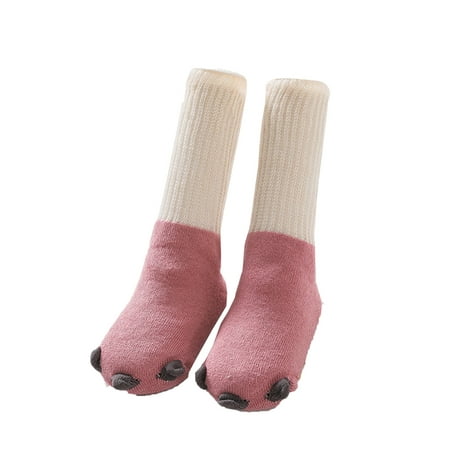 

kpoplk Toddler Stockings Autumn Winter Baby Socks Spring Dinosaur Baby Socks Dotted Rubber Floor Socks Boys Toddler House Socks(Pink)