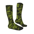 thumbnail image 3 of Picia Women Crew Soft Moisture-wicking Socks Tropical Palm Leaves Fern Leaf Pattern Design Cotton Socks, One Size fit All, 3 of 9