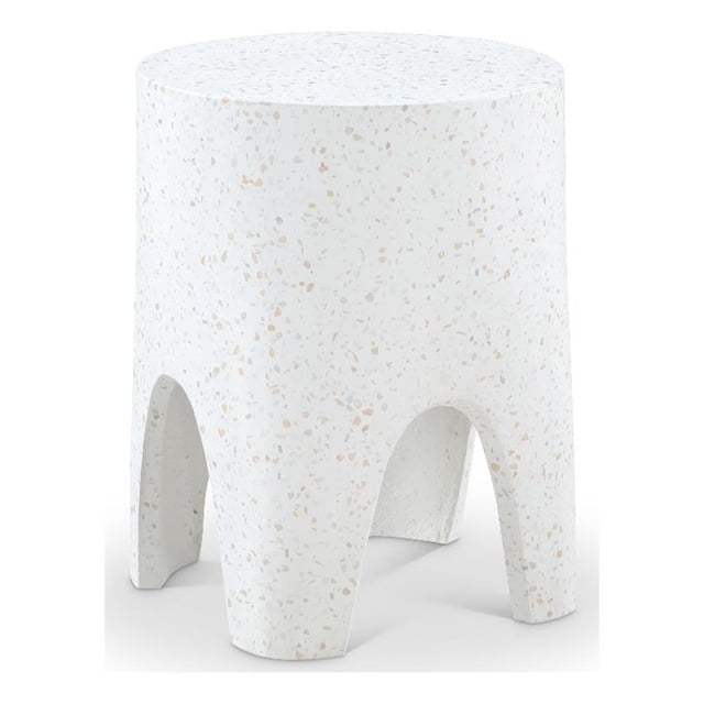 Afuera Living Table d'Appoint Contemporain Blanc pour Intérieur/extérieur en Béton