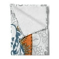 thumbnail image 2 of Animal Soft Flannel Fleece Throw Blanket, Surfboards and Floral Backdrop Aloha Athlete Sports, Cozy Plush for Indoor and Outdoor Use, 70" x 90", Slate Blue Pale Grey, by Ambesonne, 2 of 5