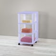 thumbnail image 4 of Sterilite 3 Drawer Cart Lilac, 4 of 4
