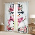 thumbnail image 2 of Homewish Cartoon Christmas Snowman Curtains Pack of 2 (42x84 Each), Rustic Flower Floral Curtains Blackout, Teens Kids Boys Girls Bedroom Curtains, Curtains and Drapes Bedroom Decor, 2 of 6
