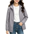 thumbnail image 6 of Crunowin Boys and Girls 2-Piece Jackets, Fall Hooded Long Sleeve Waterproof Windproof Softshell Kids Sporty Outerwear Gray 7/8, 6 of 9