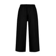 thumbnail image 6 of Lumtrix Womens Wide Leg Capri Pants 2026 Spring Summer Baggy High Waisted Trendy Cropped Trousers with Pockets Black XL, 6 of 6