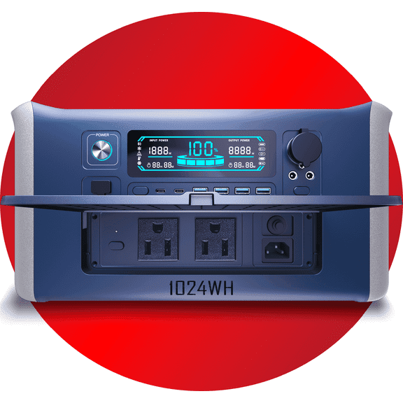 Camping Enthusiast's Essential: 1000W/1500W/2000W Portable Power Station with 1000Wh Capacity for RVs and Tailgating