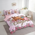thumbnail image 3 of Castle Fairy Western Cowgirl Twin Bedding Sets 7-Piece for Girls,Chic Floral Rose Horse Bedding Comforter Set Microfiber,Dreamy Princess Breathable Sheet Sets,Super Cozy Room Decor,Reversible, 3 of 7