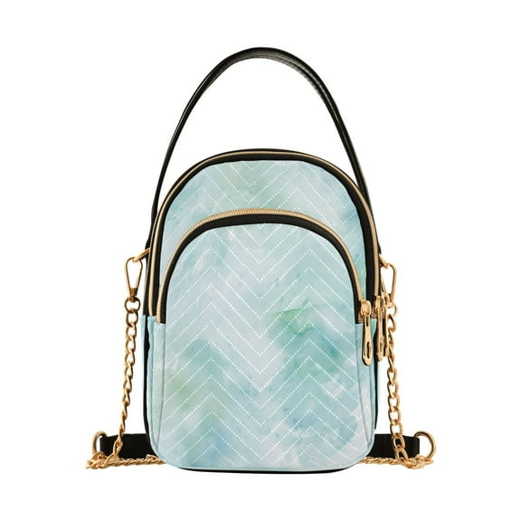 ALAZA Chain Crossbody Bags for Women Green Tie-dye Marble Shoulder Handbag Phone Purse