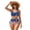 Blue and Red - American Flag, variant on DISNIMO Jamaican Flag Printed Women's Bikini Sets 2 Piece Twist Front Swimsuits High Waisted Tummy Control Bathing Suits V Neck Crisscross Tie Back Swimwear, XS