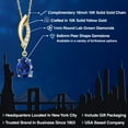 thumbnail image 2 of Gem Stone King 10K Yellow Gold Blue Created Sapphire and Lab Grown Diamond Pendant Necklace for Women | 2.03 Cttw | Gemstone September Birthstone | Pear Shape 8X6MM | With 18 inch Chain, 2 of 6