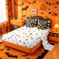 thumbnail image 3 of Homewish Playful Halloween Ghost 7-Piece King Bedding,Sunflower Pumpkin Floral Print King Bed in a Bag,Dark Navy Orange,Halloween Reversible, 3 of 8