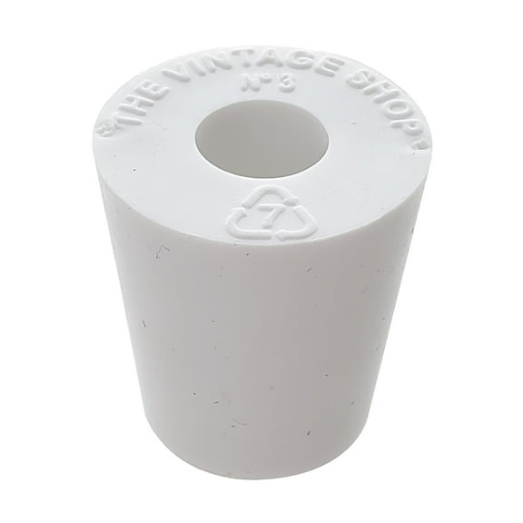 Rubber Stopper- Size 3- Drilled