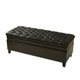thumbnail image 4 of Newest Solid Wood Storage Ottoman Bench - 49.75" Extra Long, Leather Upholstered with Tufted Top, Espresso Brown, 4 of 7