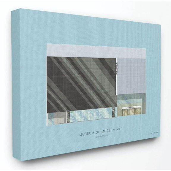 Stupell Industries MoMA Famous Museum Building Design Canvas Wall Art by Fred Birchal