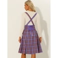 thumbnail image 3 of DARING DIVA Women's Tartan Pinafore Plaid Midi Suspender Skirt S Purple, 3 of 6