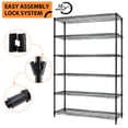 thumbnail image 3 of CL.HPAHKL 6-Shelf Shelving Units Storage Rack with Wheels Adjustable Carbon Steel Wire Shelving Unit Rack for Garage Kitchen Office Black (48L x 18W x 78H), 3 of 7