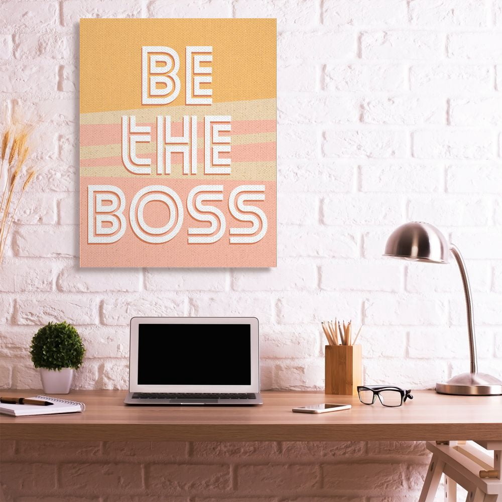 Stupell Industries Be The Boss Quote Inspirational Positive Leadership Canvas Wall Art Design by Kim Allen