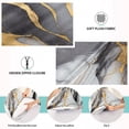 thumbnail image 3 of Gold White Ink Marble Plush Pillow Cases Queen Size Ultra Soft Warm Pillowcases with Zipper 20"x30", 3 of 9