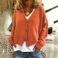 thumbnail image 2 of Womens Cardigan Fashion Solid V-Neck Buttons Casual Stretchy Knitted Sweater Work Cardians, 2 of 2