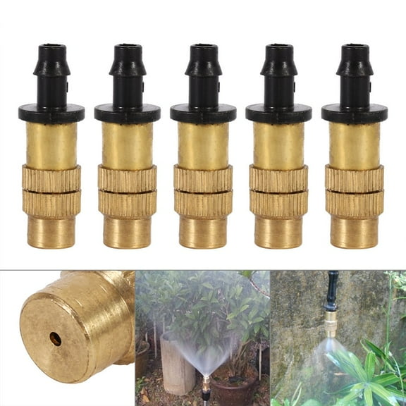 SENRISE 5Pcs Adjustable Brass Spray Sprinklers Nozzle Drip Irrigation Sprinkler for Gardening Watering Balcony Patio Cooling