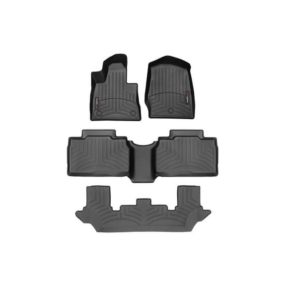 WeatherTech Custom Fit FloorLiners compatible with Ford Explorer Hybrid, Explorer ST, Explorer - Complete Set (1st, 2nd, & 3rd Row), Black