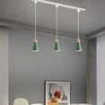thumbnail image 6 of FSLiving Remote Control Pendant Light 3 Lights J-Type Track Pendant Lamps Scandinavian Style Pendant Lights for Kitchen Hanging Lamp Modern Wood and Aluminium Light Customizable - Green, 6 of 7
