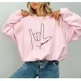 thumbnail image 3 of ASL I Love You Valentines Day Crew Neck, I Love You Design, V Day Sweatshirt, Sign Language Design 1854756862 8856, 3 of 5