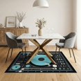 thumbnail image 3 of ODIKA 5'x7' Washable Area Rug Record Vinyl Dj Mixer Blueprint Decks Retro Equalizer Bars Player for Guest Room, Lounge, Apartment, Non-Slip Low Profile, Stain Resistant, 3 of 7