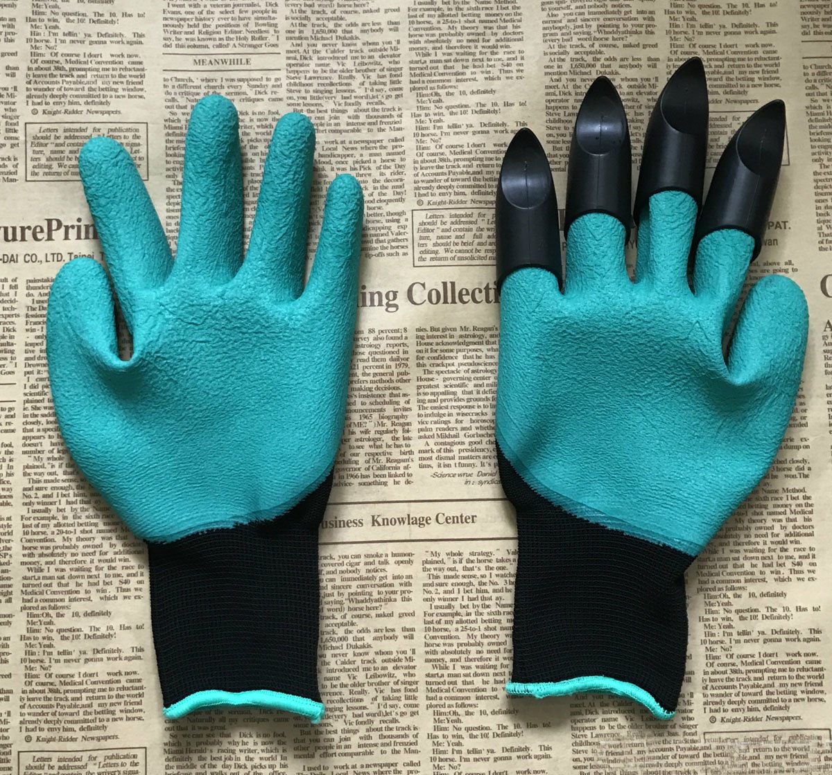 Jolege Garden Gloves Protective Insulating Gloves (Green Black) 1 Pair