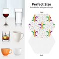thumbnail image 6 of Pofeuu Mardi Gras Carnival1 Print Coasters for Drinks, 4Pack PU Leather Coasters, Bar Drink Coasters for Tabletop Protection, Furniture from Damage-Hexagon, 6 of 6