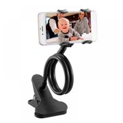 Cell Phone Holder  Cell Phone Clip on Stand Holder with Grip Flexible Long Arm Gooseneck Bracket Mount Clamp for Bed  Desktop