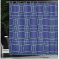 thumbnail image 3 of Ambesonne Abstract Shower Curtain, Lines Squares Futuristic, 69"Wx70"L, Dark Blue and Shamrock Green, 3 of 4