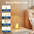thumbnail image 3 of Ataucjin Modern Gold Metal Candle Lanterns.12" & 15" with Flameless Flickering LED Candles, Remote & 6H Timer, Indoor Outdoor Table Decor, Set of 2, 3 of 7