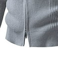 thumbnail image 5 of FRSASU Men's Slim Fit Full Zip up Stand Collar Casual Zipper Cardigan Elastic Knitted Sweaters Jacket Gray, 5 of 6