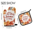 thumbnail image 2 of Yayeee Oven Mitts and Pot Holder Set of 2 Heat Resistant Kitchen Gloves Baking Hot Pad, Leaves Pattern, 2 of 5