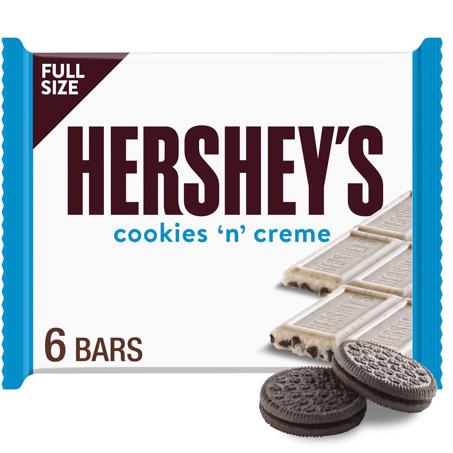 Hershey's Cookies 'n' Creme Candy, Bars 1.55 oz, 6 Count