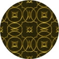 thumbnail image 1 of Ahgly Company Indoor Round Patterned Dark Bronze Brown Area Rugs, 5' Round, 1 of 6
